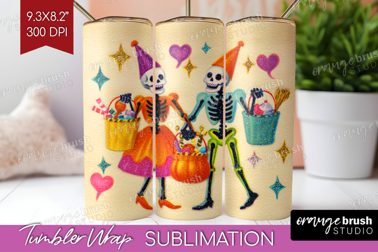 Retro Halloween Tumbler Wrap - Vintage Tumbler PNG