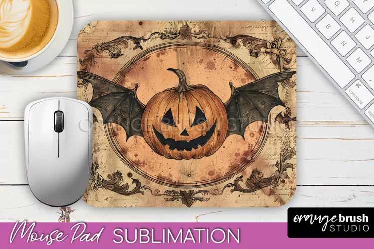 Vintage Halloween Mouse Pad Sublimation - Spooky Halloween