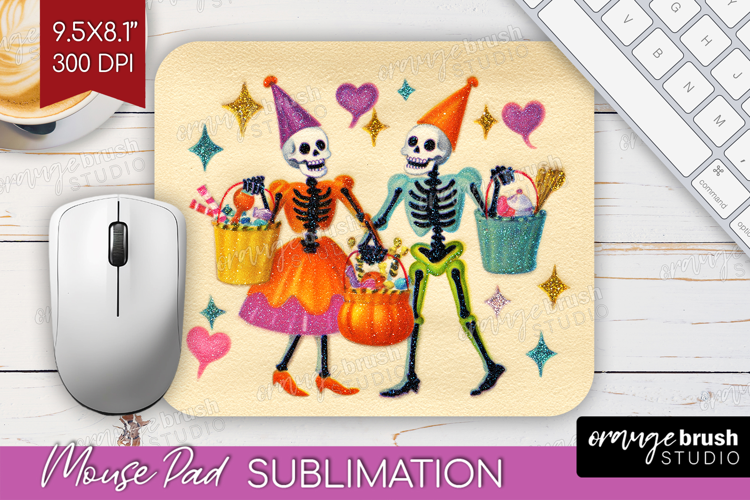 Retro Halloween Mouse Pad Sublimation - Vintage Mousepad PNG