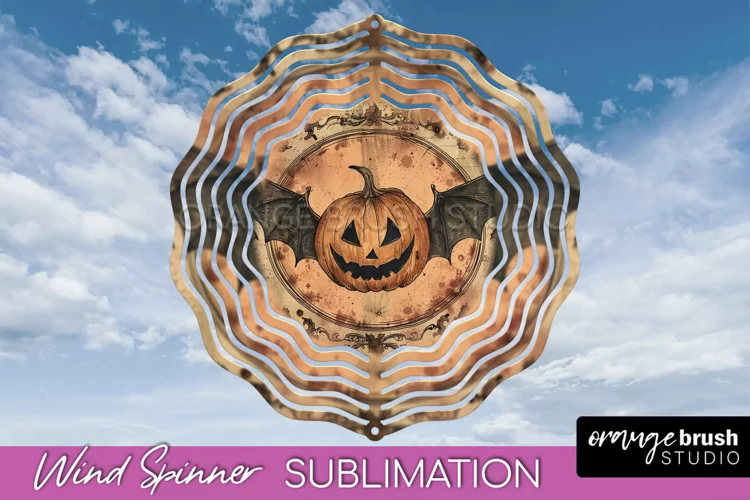 Vintage Halloween Wind Spinner Sublimation - Spooky PNG