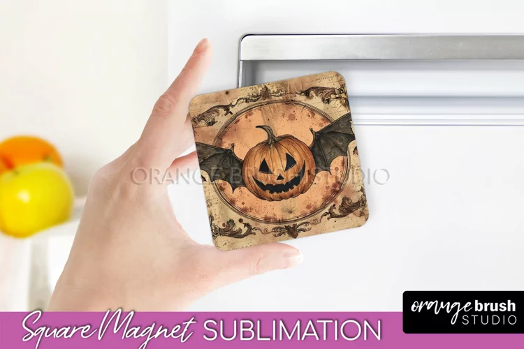Vintage Halloween Magnet Sublimation Spooky Halloween Magnet