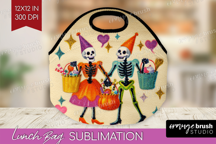 Retro Halloween Lunch Bag - Vintage Lunch Bug PNG