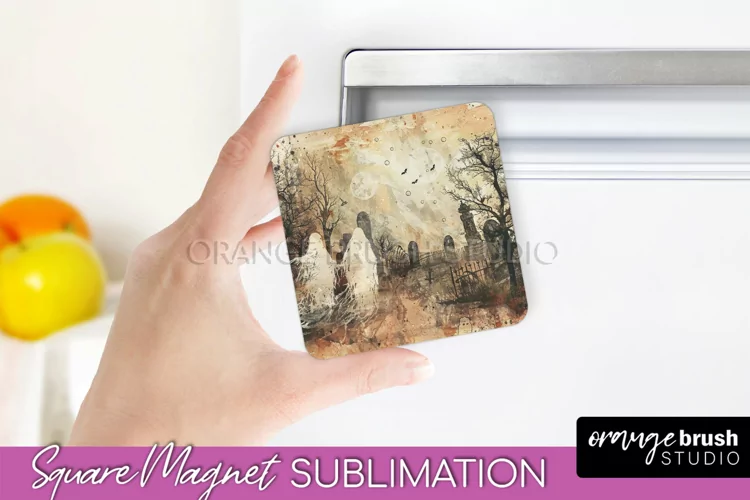 Vintage Halloween Magnet Sublimation Spooky Halloween Magnet