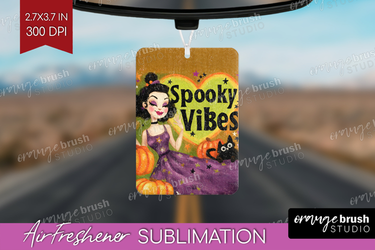 Retro Halloween Air Freshener PNG - Vintage PNG Sublimation