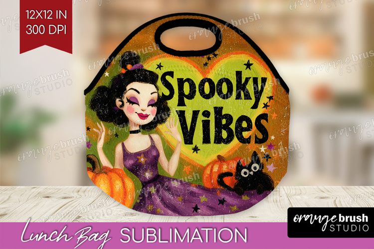 Retro Halloween Lunch Bag - Vintage Lunch Bug PNG
