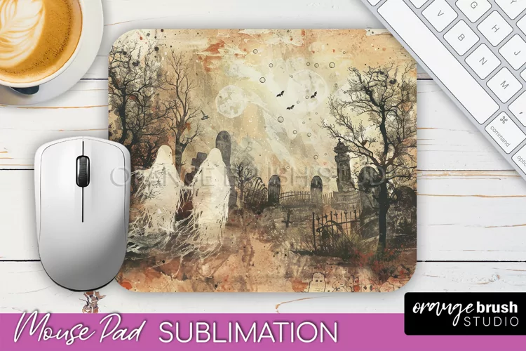Vintage Halloween Mouse Pad Sublimation - Spooky Halloween