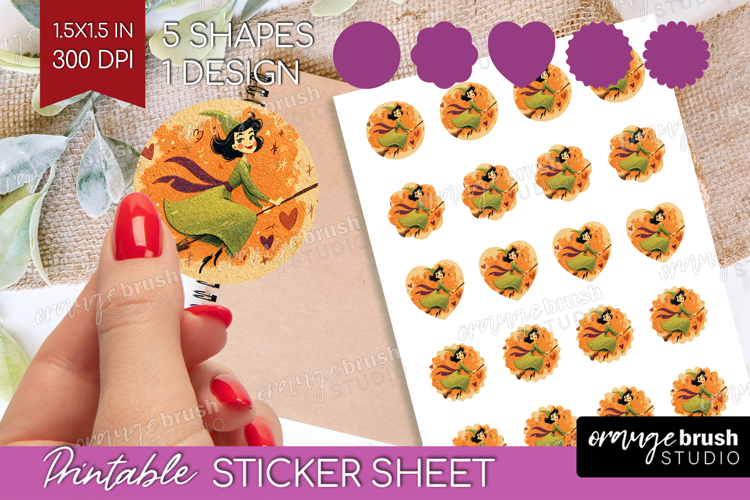 Retro Halloween Round Sticker - Vintage Printable Sticker
