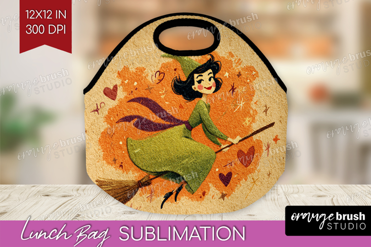 Retro Halloween Lunch Bag - Vintage Lunch Bug PNG