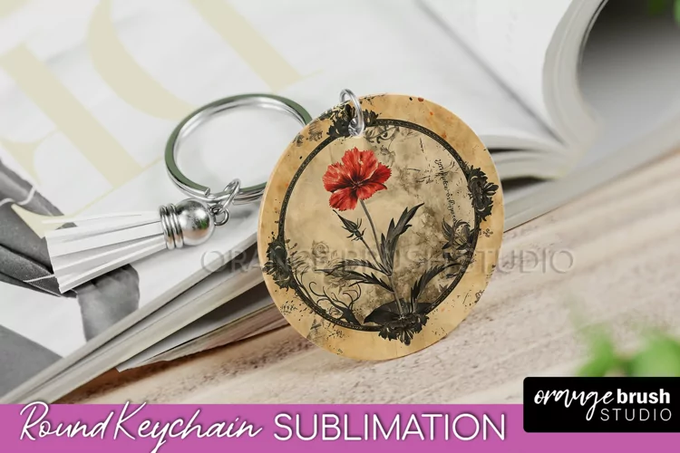 Vintage Halloween Keychain Sublimation, Spooky Keychain PNG