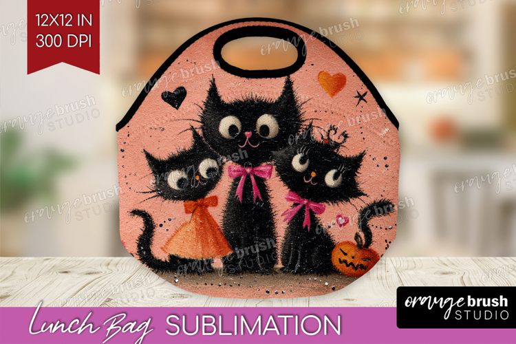 Retro Halloween Lunch Bag - Vintage Lunch Bug PNG