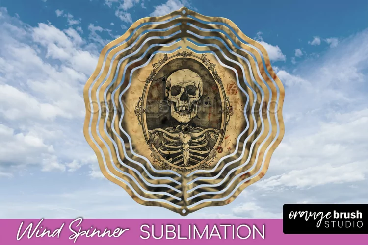 Vintage Halloween Wind Spinner Sublimation - Spooky PNG