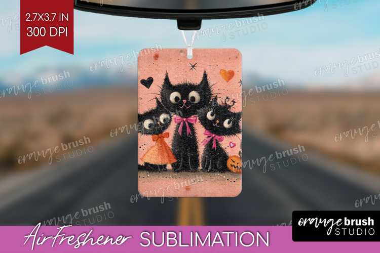 Retro Halloween Air Freshener PNG - Vintage PNG Sublimation
