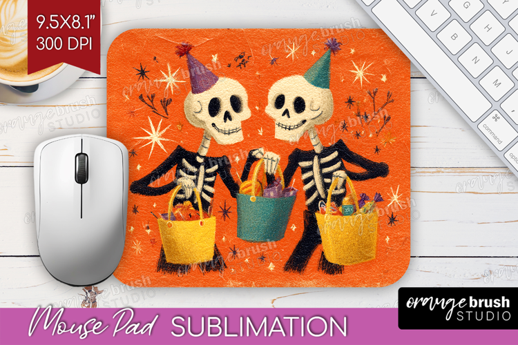 Retro Halloween Mouse Pad Sublimation - Vintage Mousepad PNG