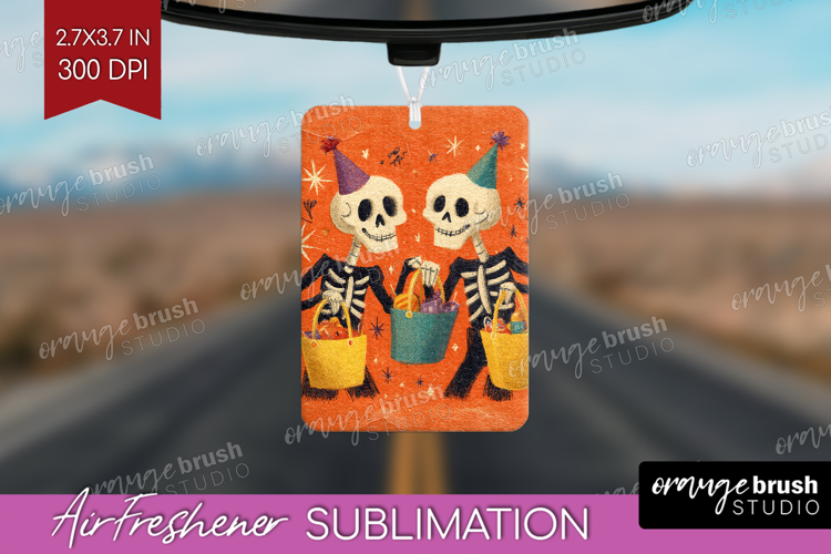 Retro Halloween Air Freshener PNG - Vintage PNG Sublimation