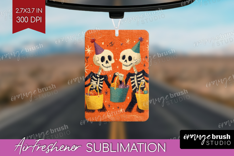 Retro Halloween Air Freshener PNG - Vintage PNG Sublimation