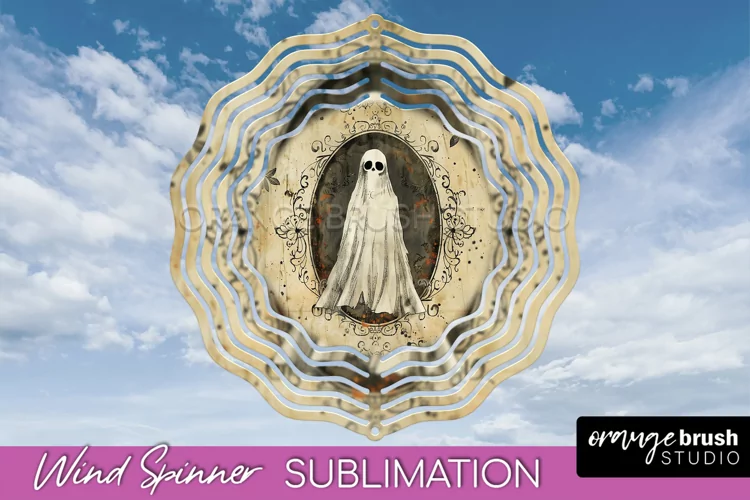 Vintage Halloween Wind Spinner Sublimation - Spooky PNG