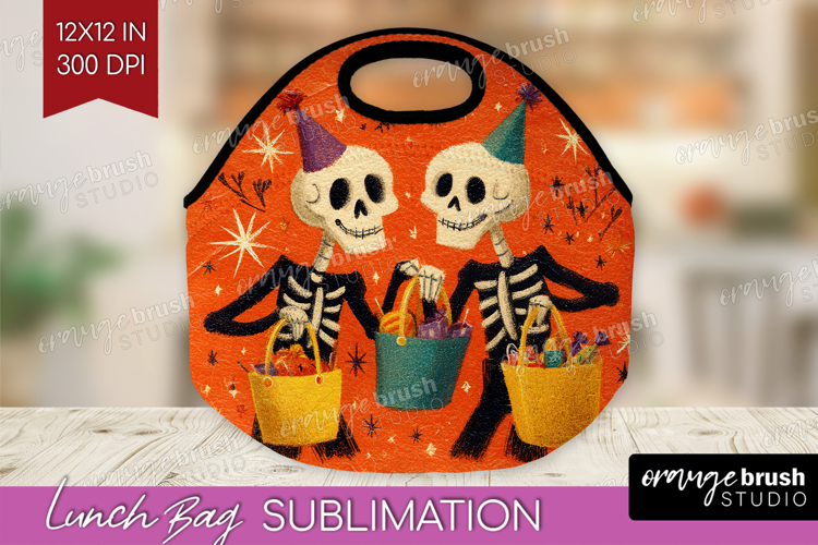 Retro Halloween Lunch Bag - Vintage Lunch Bug PNG