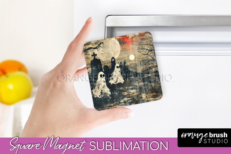 Vintage Halloween Magnet Sublimation Spooky Halloween Magnet