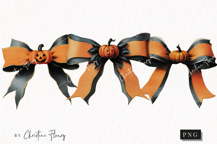 Vintage Halloween Bow Clipart | Halloween PNG