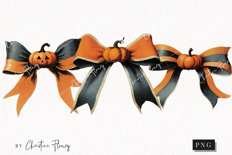 Vintage Halloween Bow Clipart | Halloween PNG