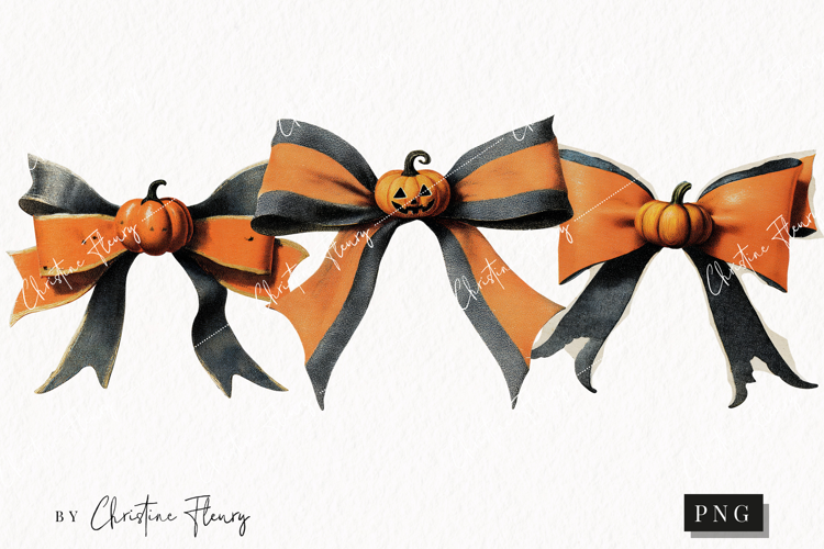Vintage Halloween Bow Clipart | Halloween PNG