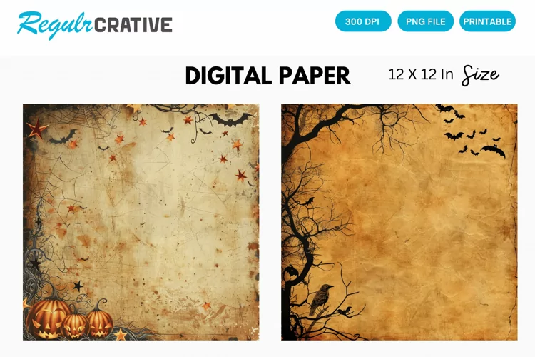 Vintage Halloween Digital Paper