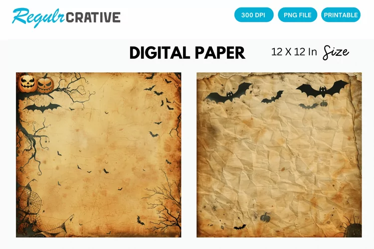 Vintage Halloween Digital Paper