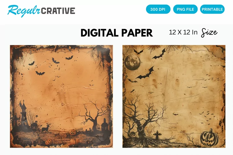 Vintage Halloween Digital Paper