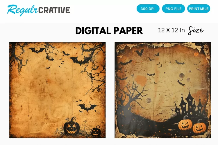 Vintage Halloween Digital Paper