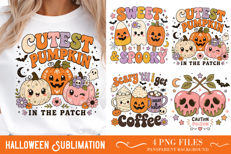 Vintage Halloween Distressed PNG, Retro Sublimation