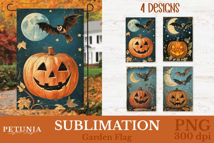 Halloween Garden Flag | Garden Flag Sublimation Design