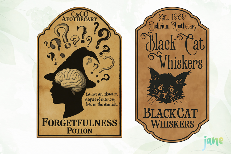 Vintage Halloween Labels Sublimation