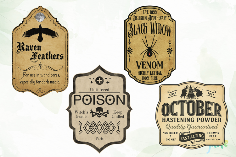 Vintage Halloween Labels Sublimation