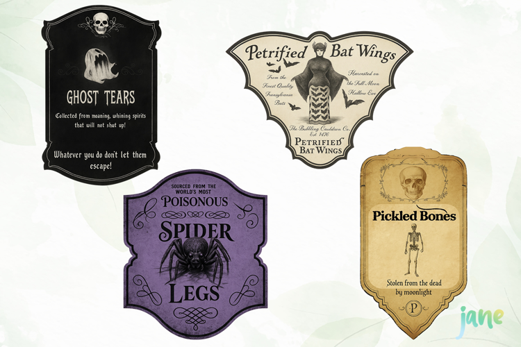 Vintage Halloween Labels Sublimation