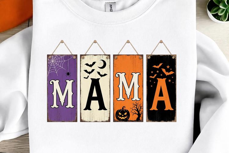 Vintage Halloween Mama PNG