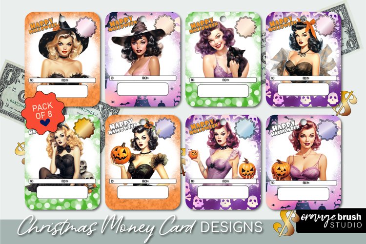 Vintage Halloween Money Card Bundle Printable Card Holders