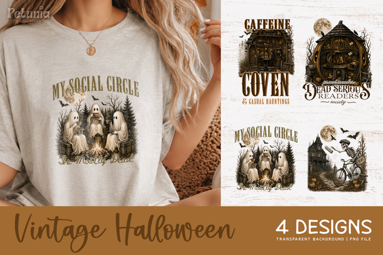 Vintage Halloween PNG | Retro Spooky Season Sublimation PNG