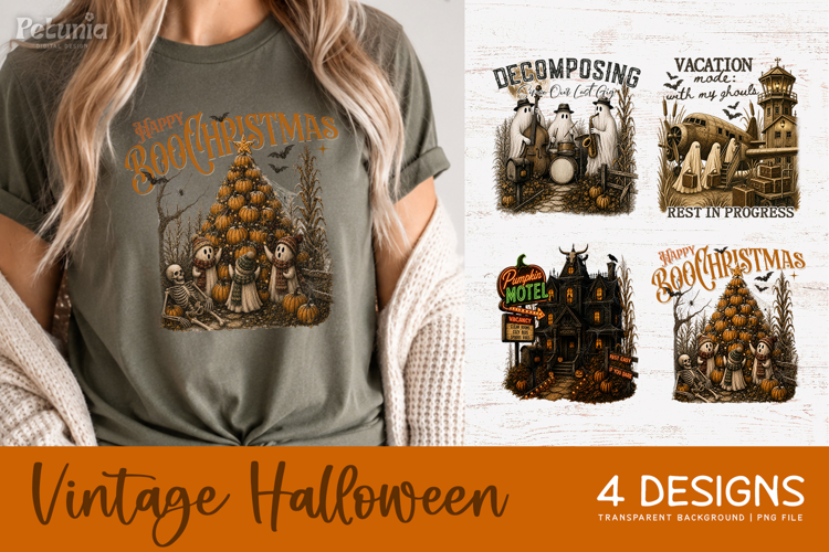 Vintage Halloween PNG | Retro Pumpkin Halloween Designs