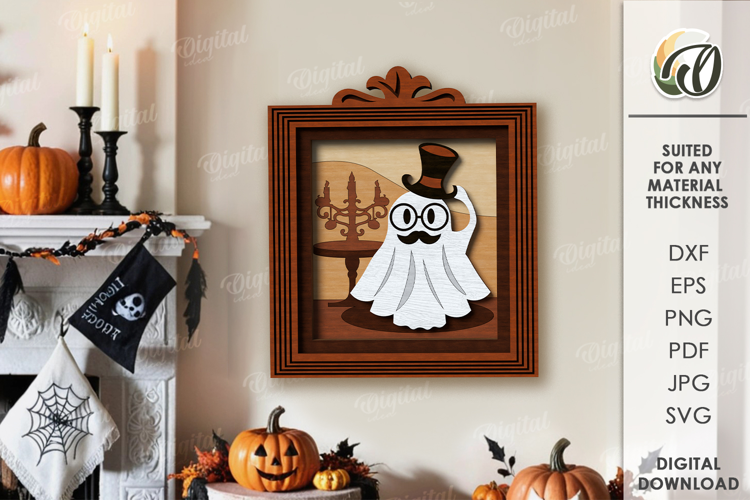 Vintage Halloween Portrait Laser Cut. Wall decor SVG