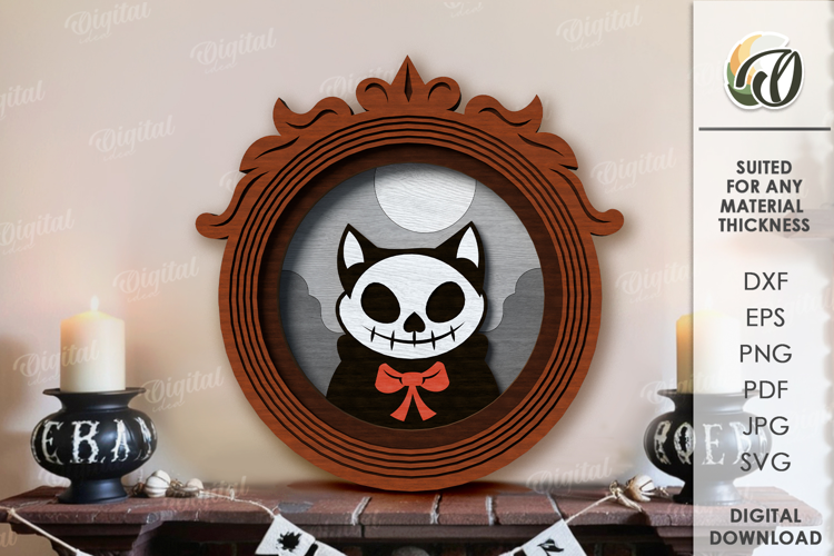Vintage Halloween Portrait Laser Cut. Wall decor SVG