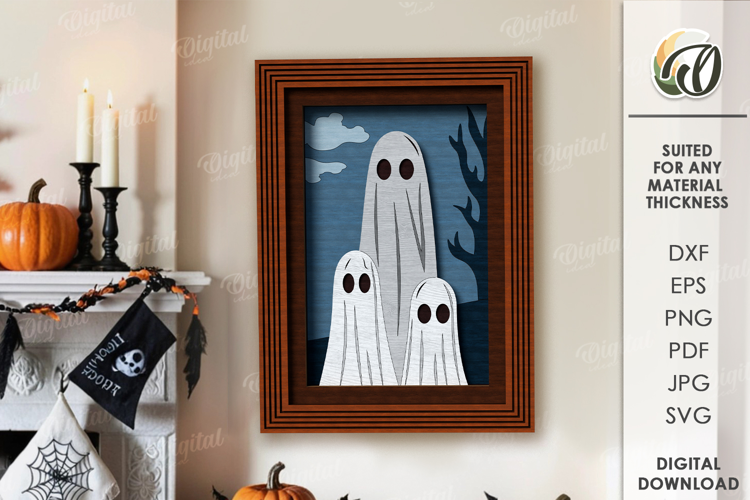 Vintage Halloween Portrait Laser Cut. Wall decor SVG