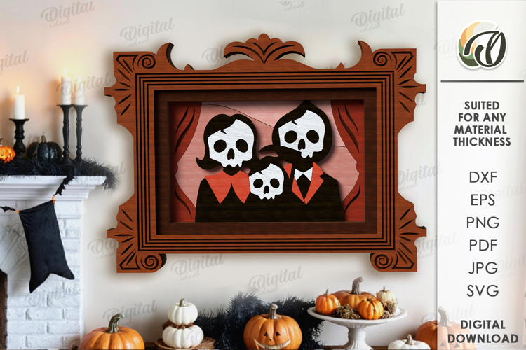 Vintage Halloween Portrait Laser Cut. Wall decor SVG