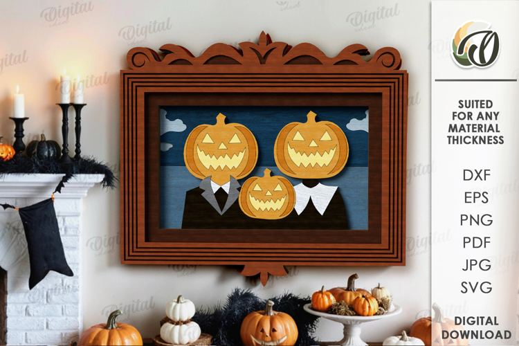 Vintage Halloween Portrait Laser Cut. Wall decor SVG
