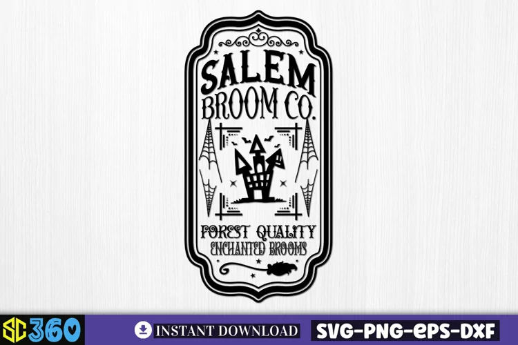 Salem broom co. forest quality enchanted brooms SVG,