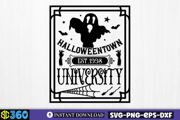 Halloweentown est.1998 university SVG, Vintage Halloween Sig