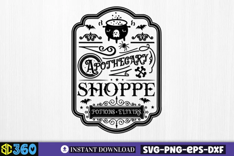 Apothecary shoppe potions. elixirs. SVG, Vintage Halloween