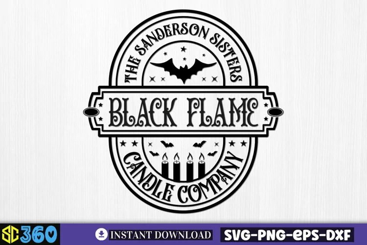 The sanderson sisters black flame candle company SVG,