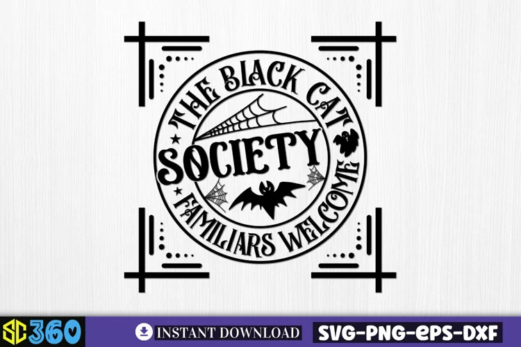 The black cat society familiars welcome SVG, Vintage SVG