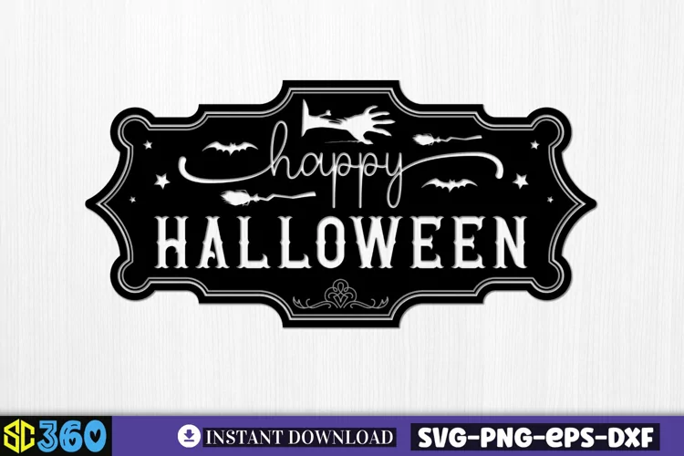 Happy halloween SVG, Vintage Halloween Sign SVG