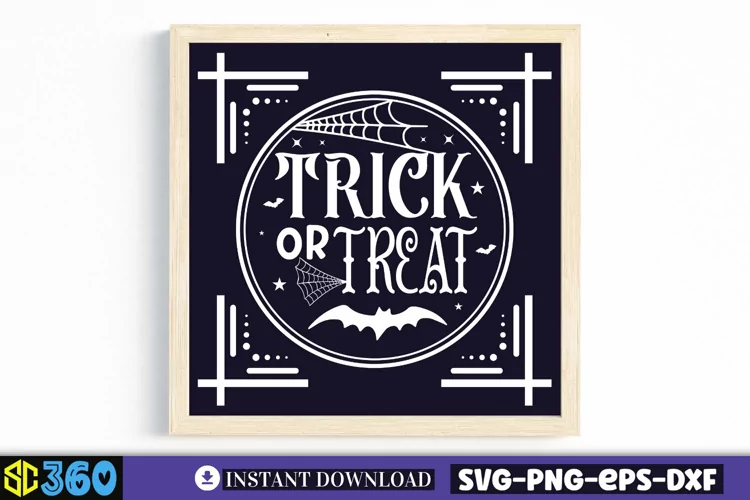 Trick or treat SVG, Vintage Halloween Sign SVG